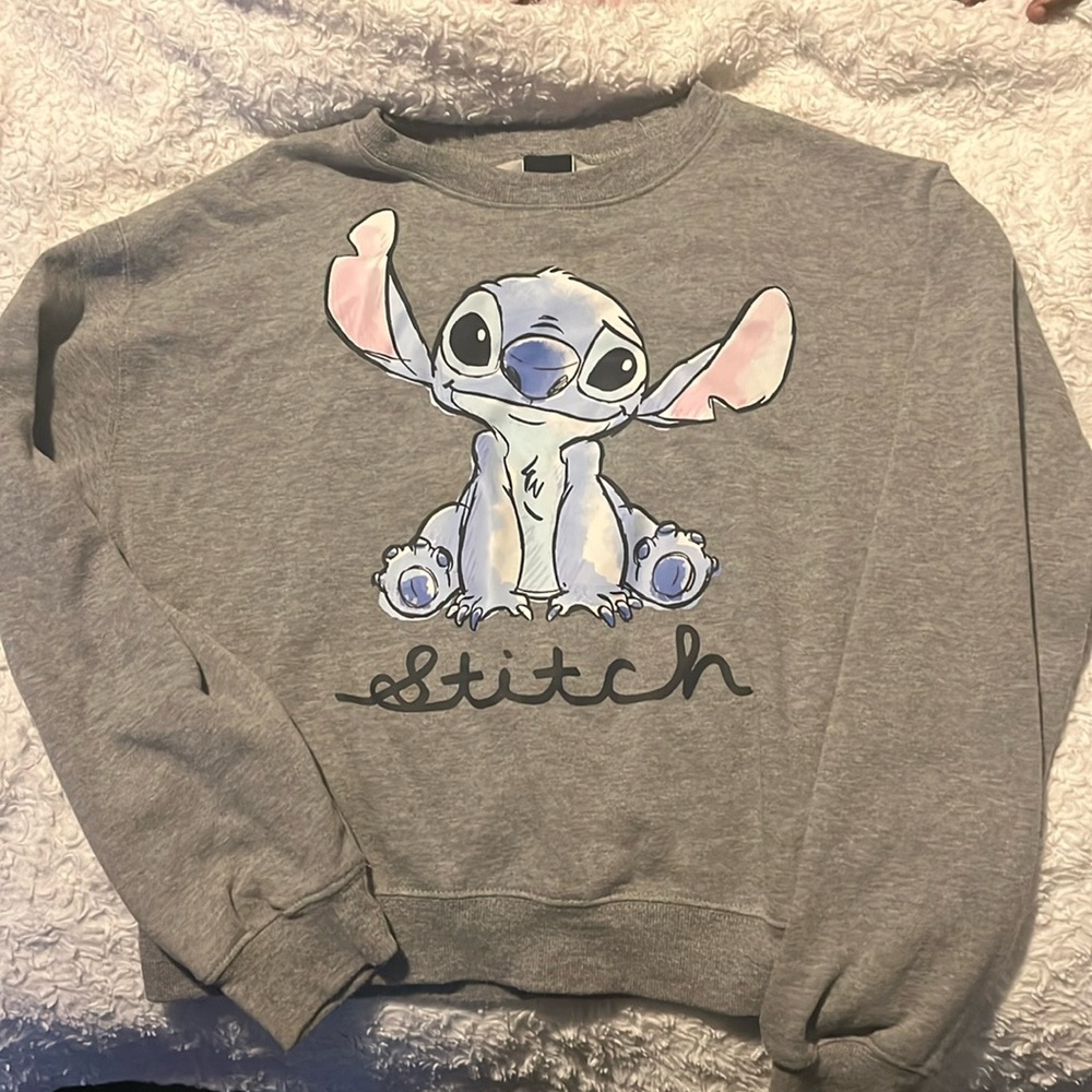 Little Girls Disney Gray Stitch Size Xsmall Crewneck